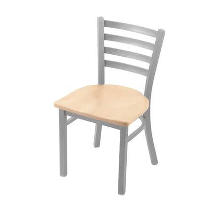 Holland Bar Stool Co 400 Jackie 18" Chair with Anodized Nickel Finish and Natural Maple Seat 40018ANNatMpl